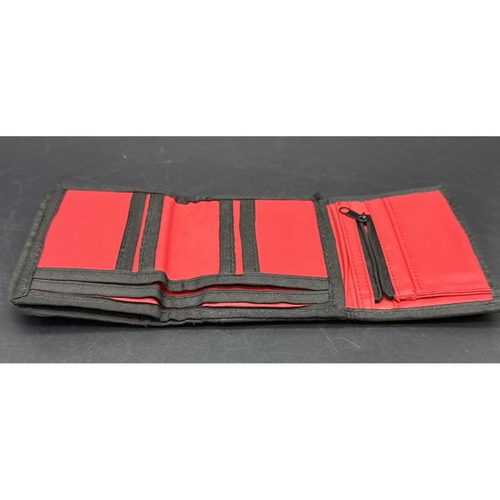 FC Bayern Munich Trifold Nylon Wallet Red Black Snap Closure Soccer Germany